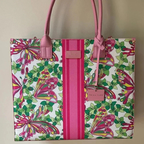 NWT Trina Turk Butterfly Tote w/Adjustable Strap - Picture 4 of 6